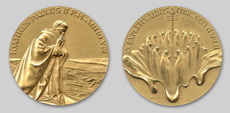 Goldene Medaille auf Papst Johannes Paul II.