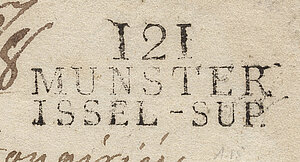 Detailansicht des Stempelabdrucks: 121 Munster Issel-Sup.